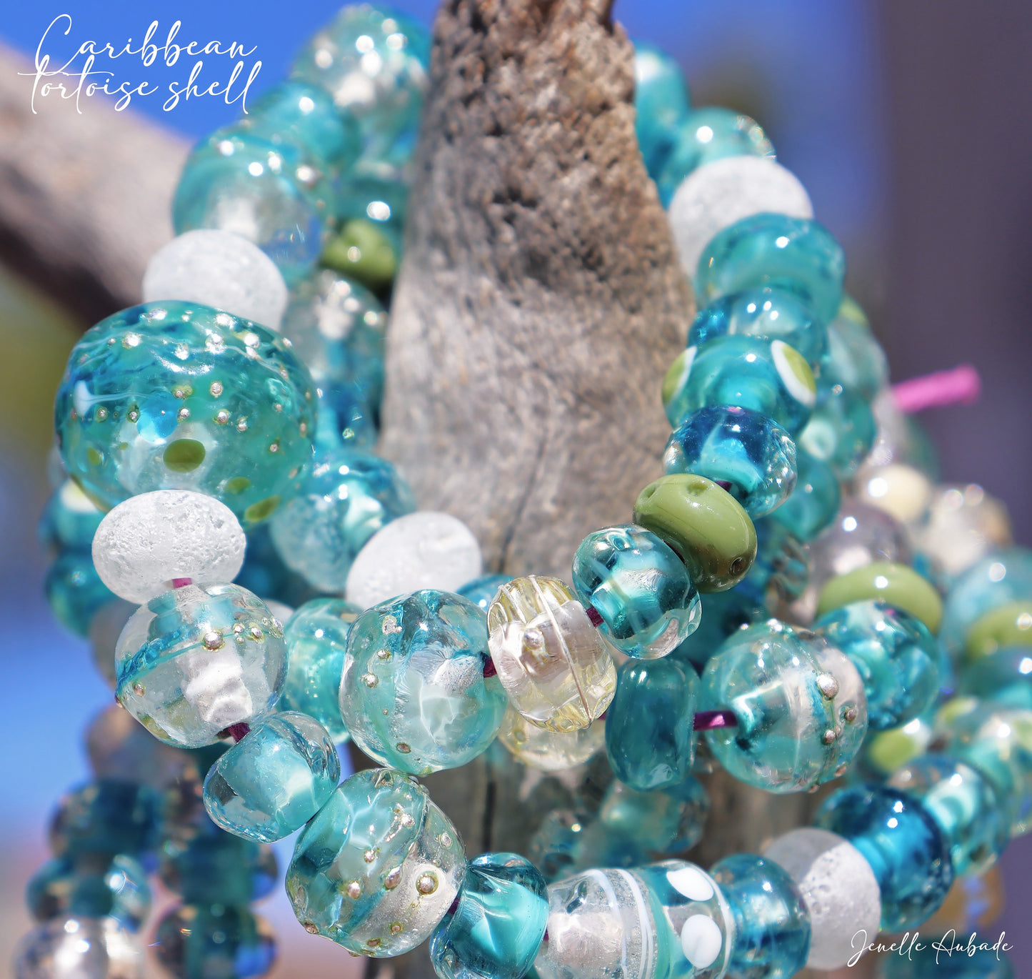 CARIBBEAN TORTOISESHELL Organic Bead Strand, Handmade Glass Lampwork for Jewelry Design