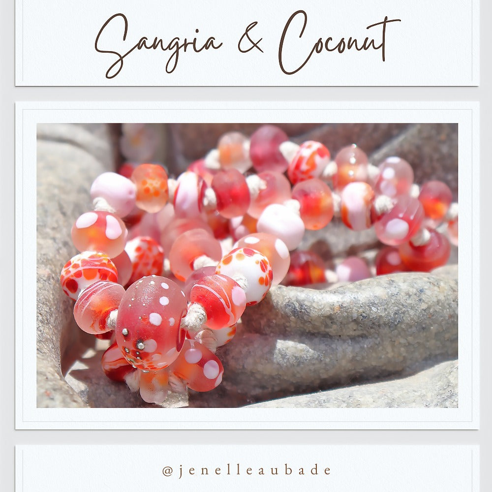 Sangria & Coconut Knotted Art Glass Necklace