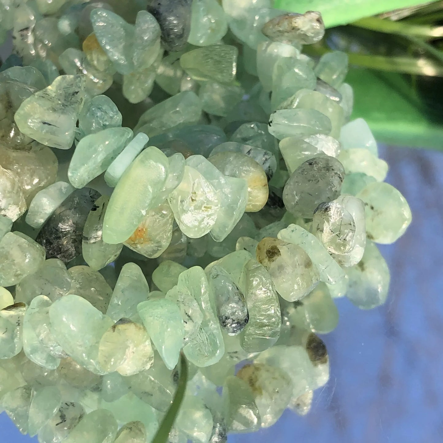 Natural Irregular Freeform Green Prehnite Quartz Chips, loose Gemstone Beads, 5-8mm