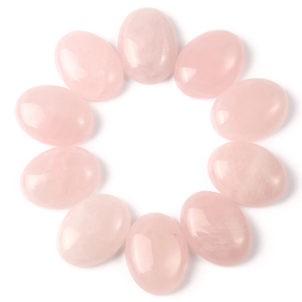 Natural Mixed Oval Gemstone Cabochons, 10pcs