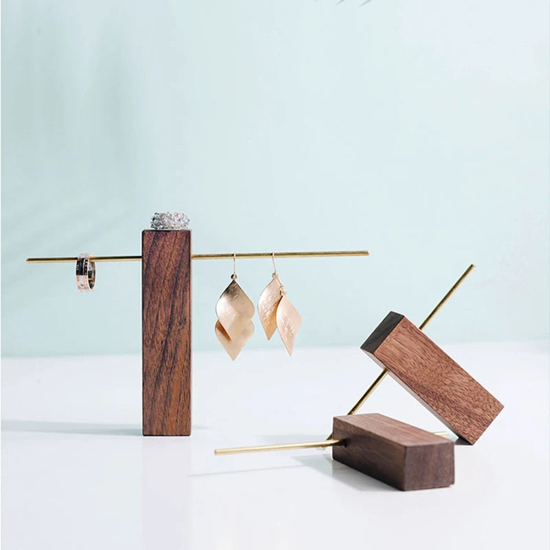 Modern Wooden and Metal Earring Stand for Display