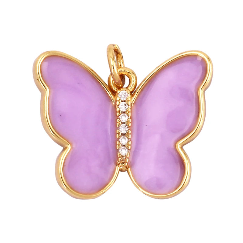 Mosaic Butterfly Enamel Charms