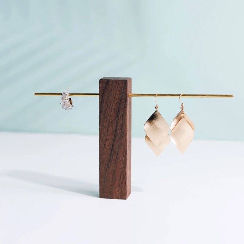 Modern Wooden and Metal Earring Stand for Display