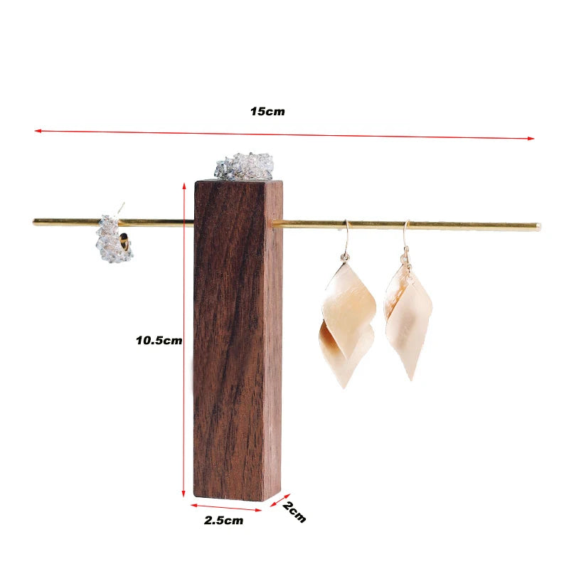 Modern Wooden and Metal Earring Stand for Display