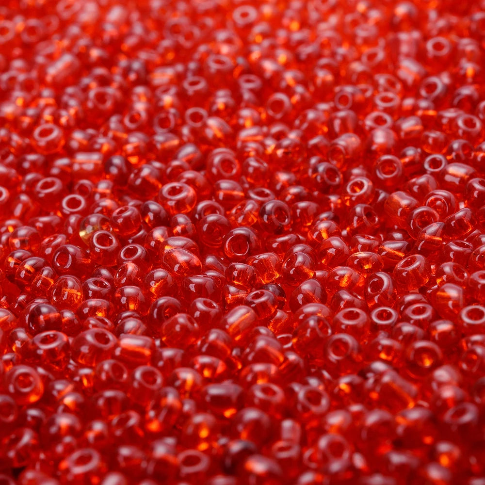 Mixed Red Czech Glass Seed Beads, Round Loose Beads, 300pcs 3mm, 9grams