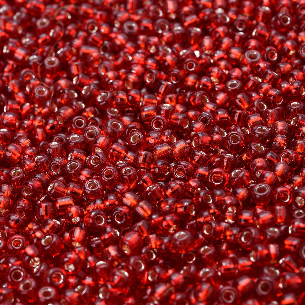 Mixed Red Czech Glass Seed Beads, Round Loose Beads, 300pcs 3mm, 9grams