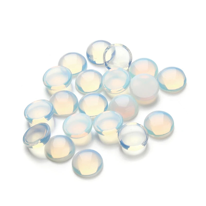 Natural Gemstone Round Flat Back Cabochons, 10pcs 6 8 10 12mm