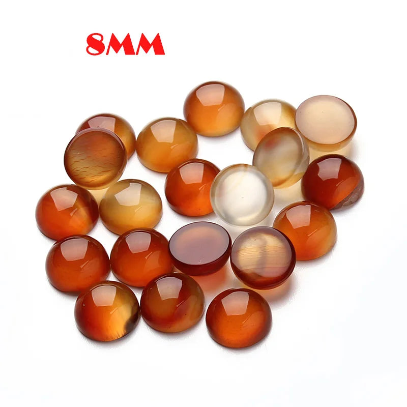 Natural Gemstone Round Flat Back Cabochons, 10pcs 6 8 10 12mm