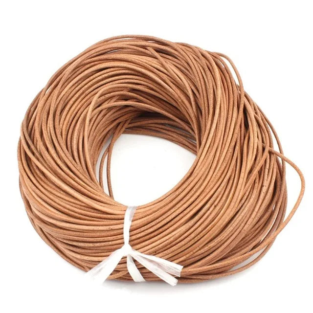 Real Genuine Leather Cord, 1/1.5/2/3mm 5M, in Coffee, Black, or Brown