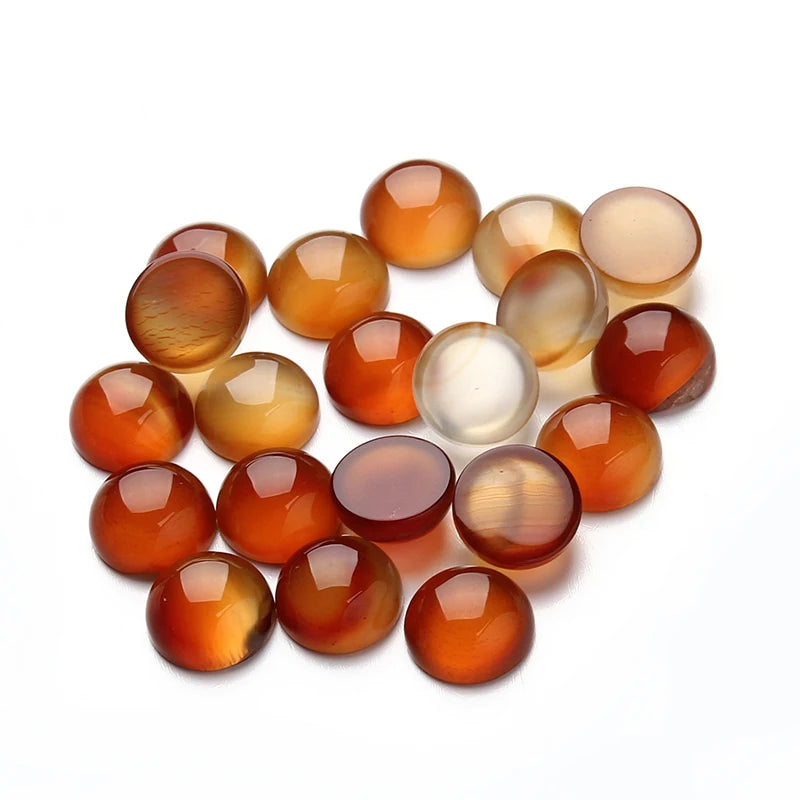 Natural Gemstone Round Flat Back Cabochons, 10pcs 6 8 10 12mm