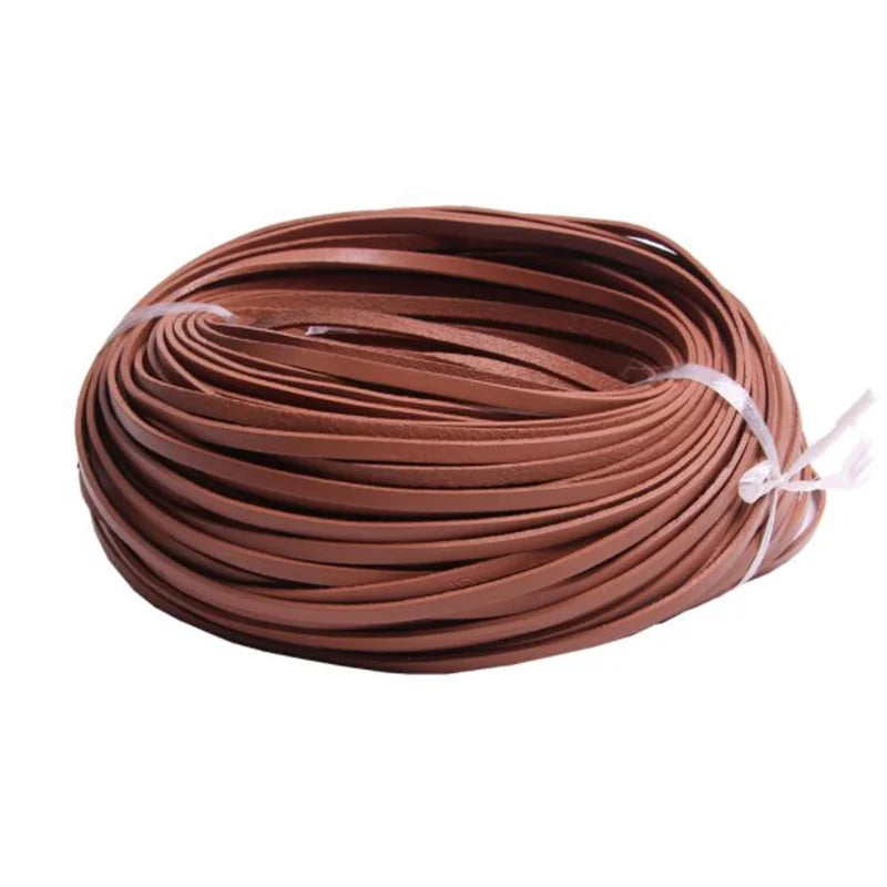 Colorful 3-10mm Flat Genuine Leather Jewelry Cord, 2M