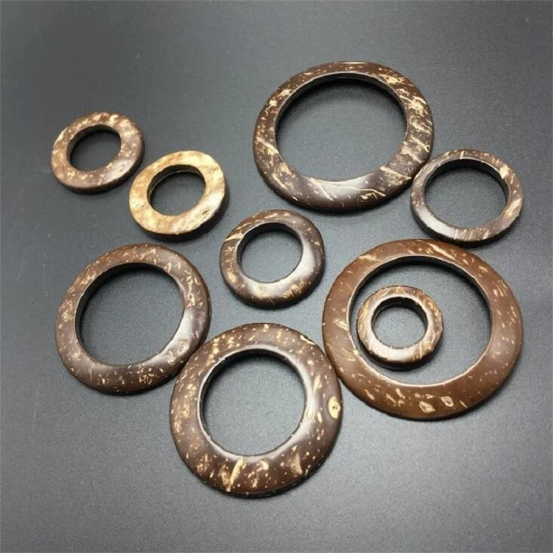 Coconut Wood Linking Ring Connectors, 10pcs 2 3 4 5cm