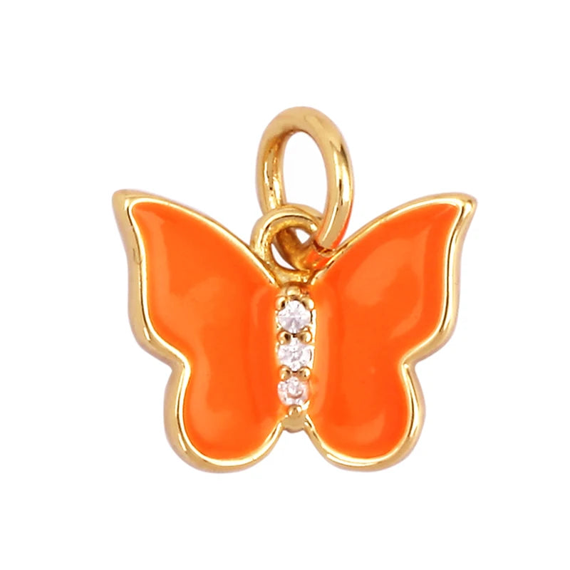 Mosaic Butterfly Enamel Charms