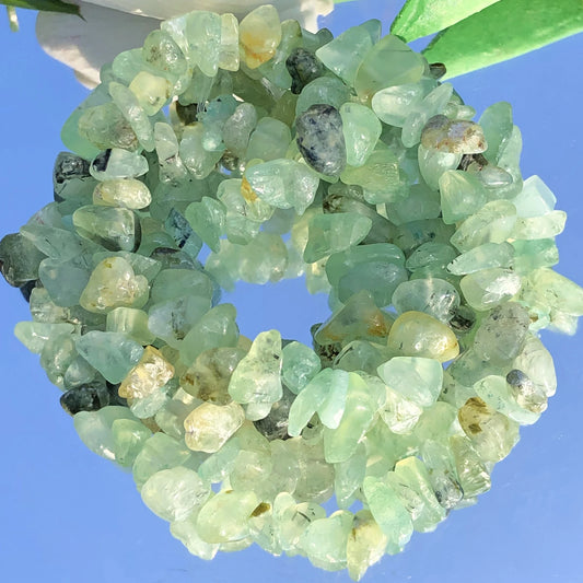 Natural Irregular Freeform Green Prehnite Quartz Chips, loose Gemstone Beads, 5-8mm