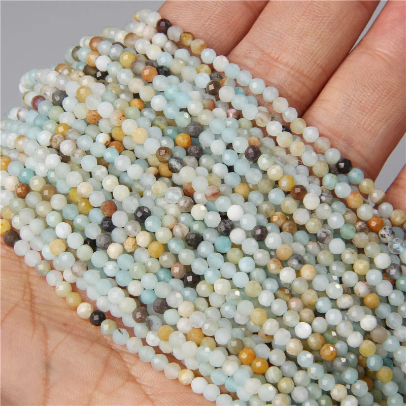 Tiny Green Natural Gemstone Beads, Turquoise, Jade, Agate, Quartz, Amazonite, 2 3 4 mm 15.5" Strand