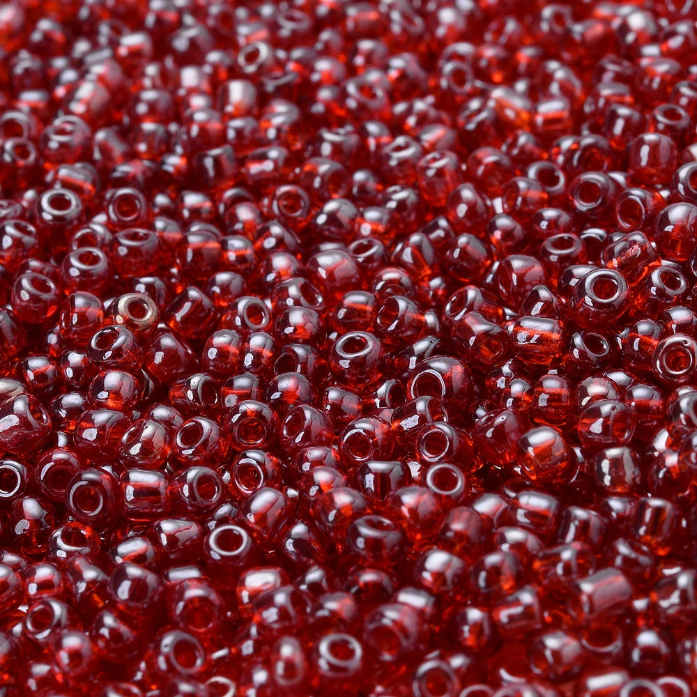 Mixed Red Czech Glass Seed Beads, Round Loose Beads, 300pcs 3mm, 9grams