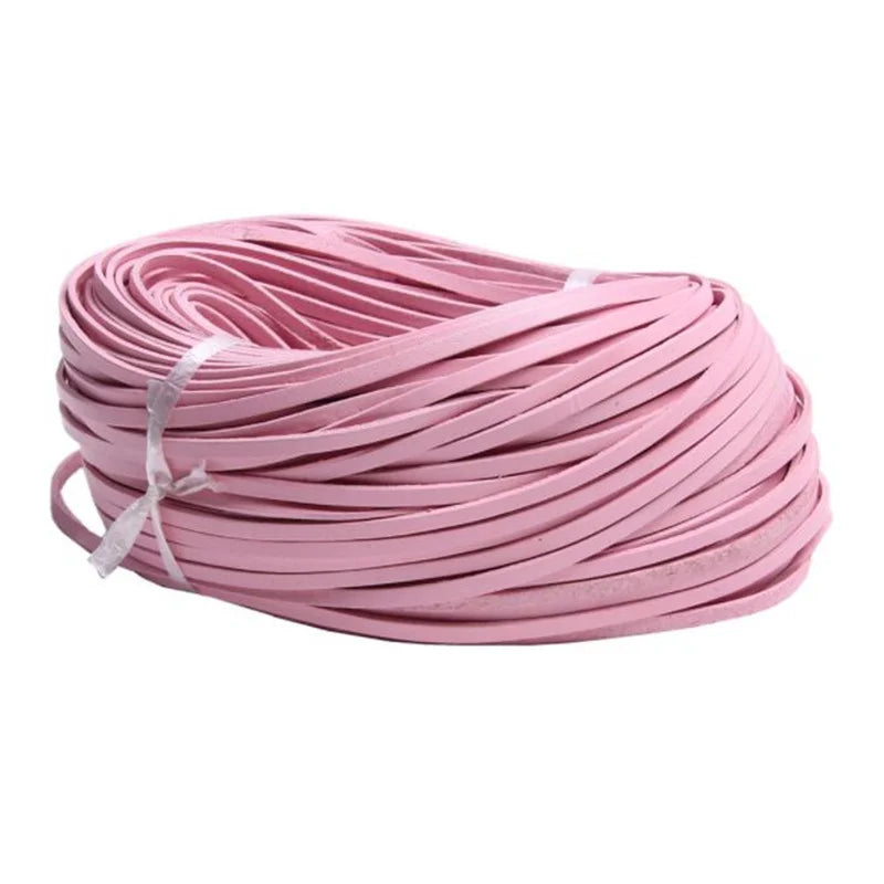 Colorful 3-10mm Flat Genuine Leather Jewelry Cord, 2M