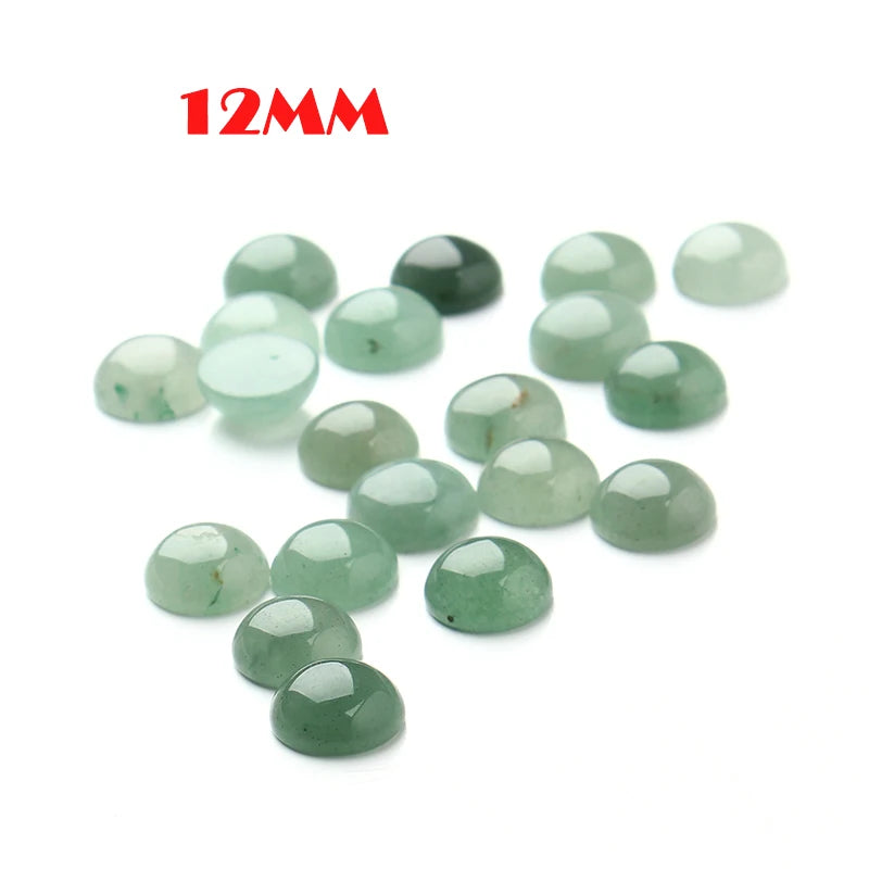 Natural Gemstone Round Flat Back Cabochons, 10pcs 6 8 10 12mm