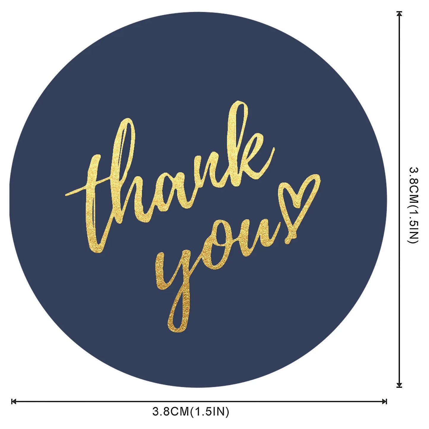 Thank You Stickers, 500pcs Round 1/1.5inch