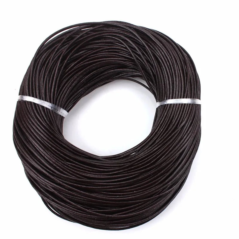 Genuine Leather Cord, 10M/lot 2mm