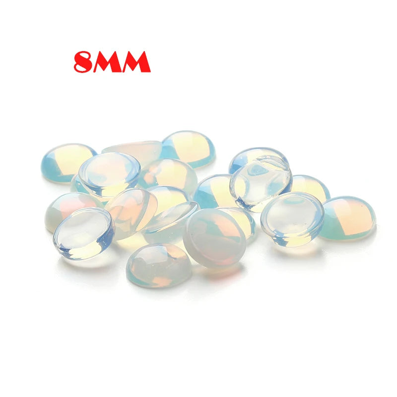 Natural Gemstone Round Flat Back Cabochons, 10pcs 6 8 10 12mm