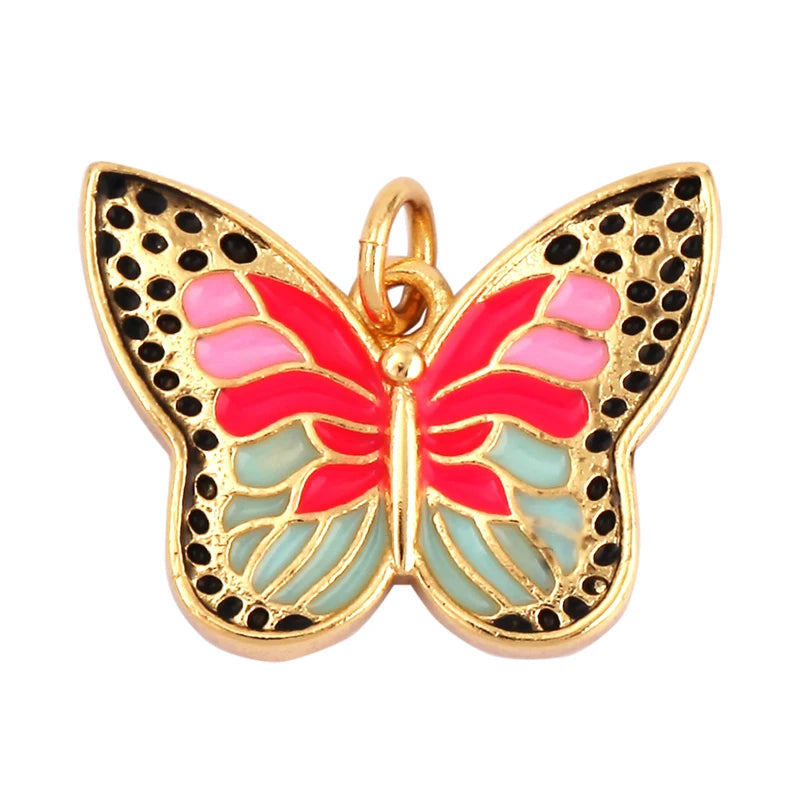 Mosaic Butterfly Enamel Charms