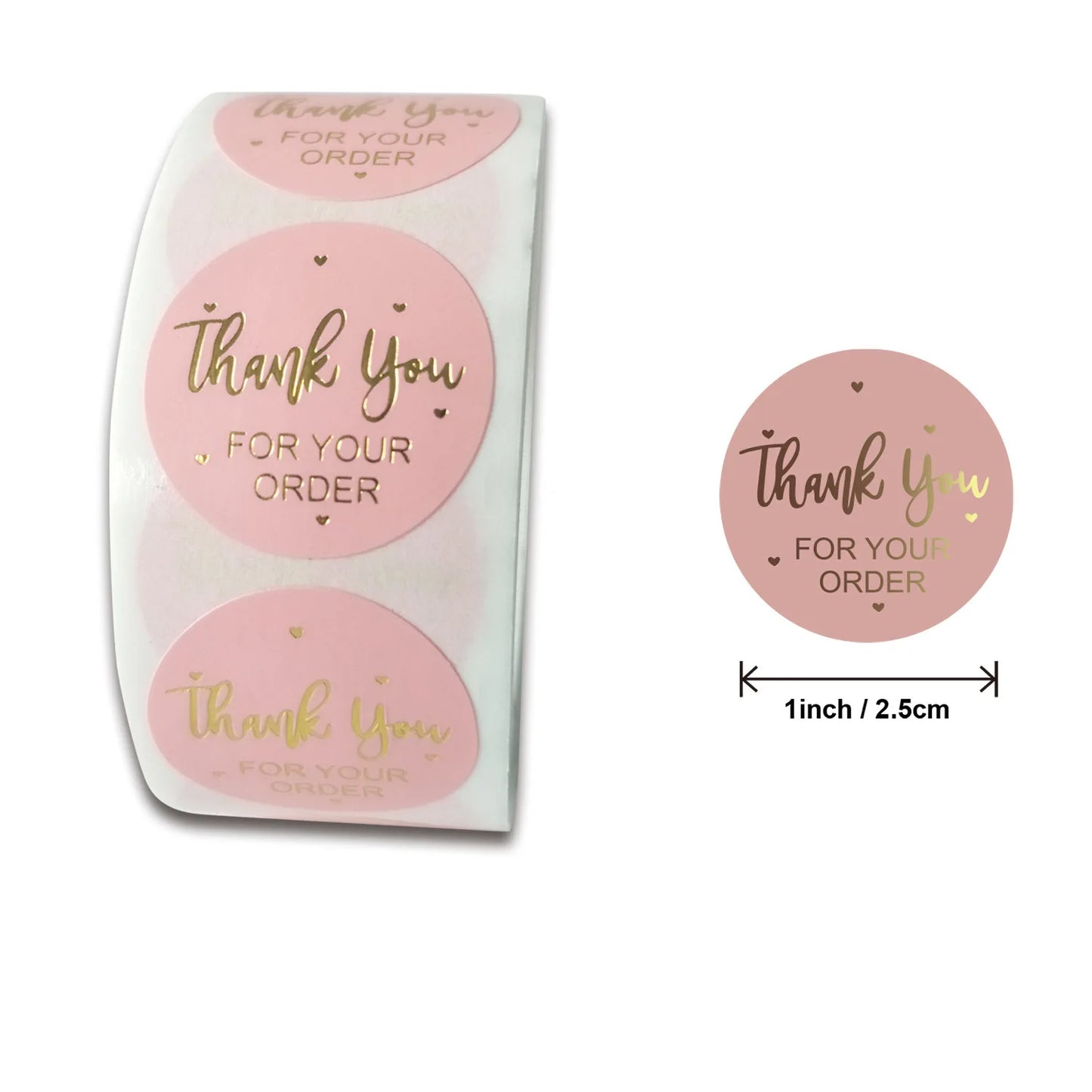 Thank You Stickers, 500pcs Round 1/1.5inch