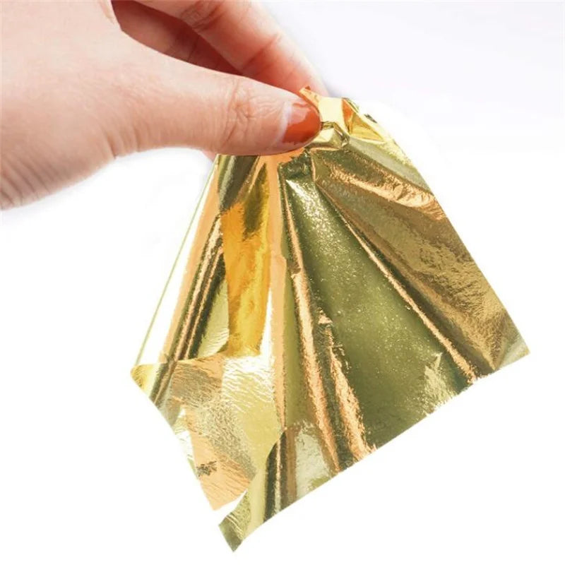 Art Craft Imitation Gold Sliver Copper Foil Sheets, 100 Pcs 9x9cm, 6 color options