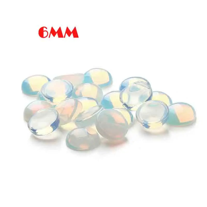 Natural Gemstone Round Flat Back Cabochons, 10pcs 6 8 10 12mm