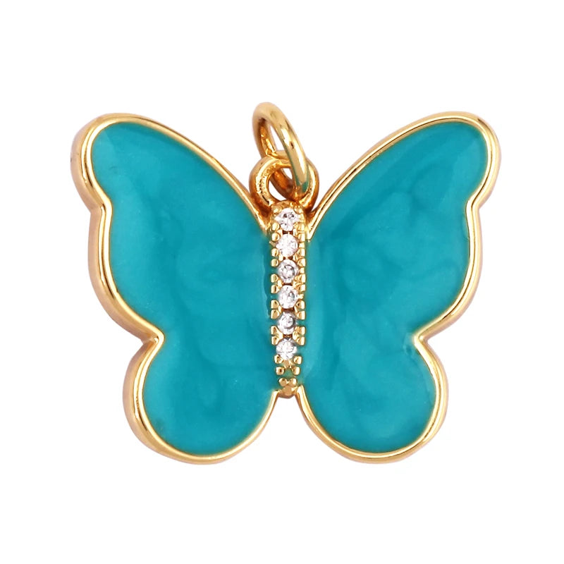 Mosaic Butterfly Enamel Charms