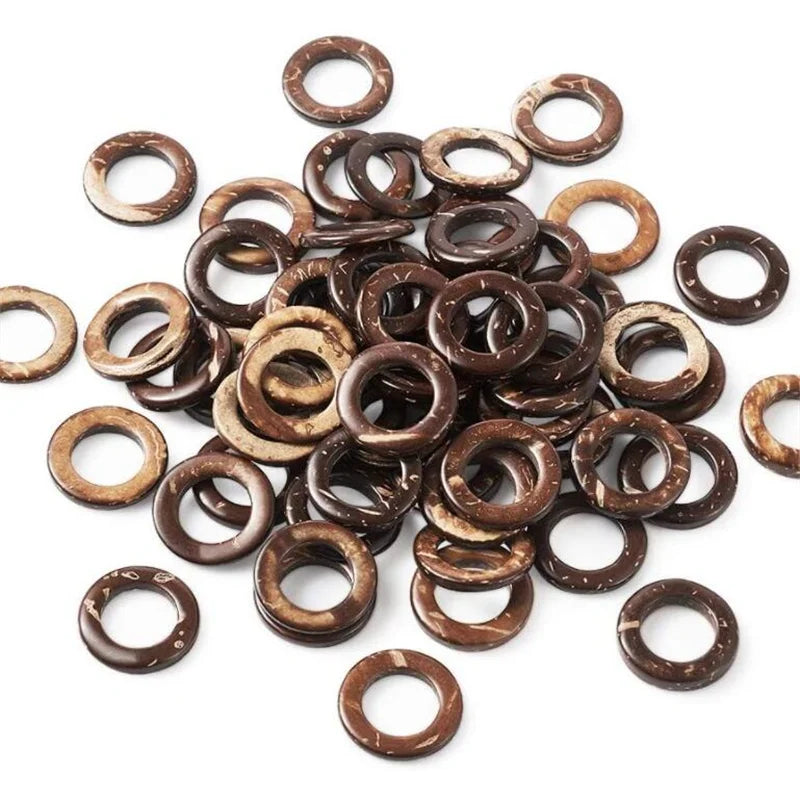 Coconut Wood Linking Ring Connectors, 10pcs 2 3 4 5cm