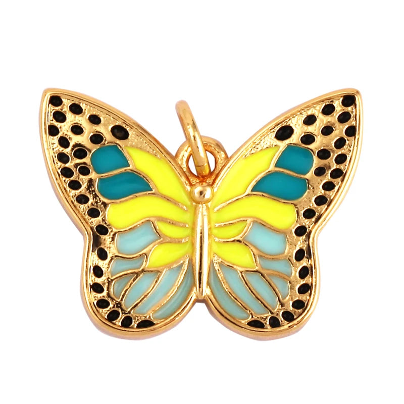 Mosaic Butterfly Enamel Charms