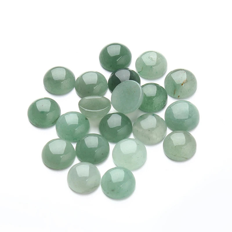 Natural Gemstone Round Flat Back Cabochons, 10pcs 6 8 10 12mm