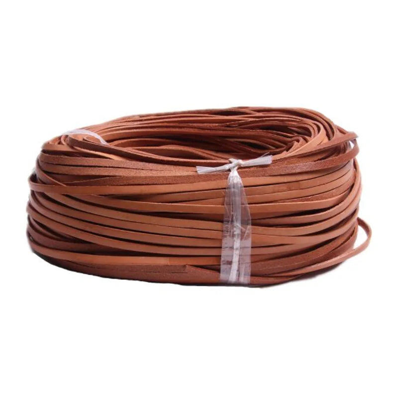 Colorful 3-10mm Flat Genuine Leather Jewelry Cord, 2M