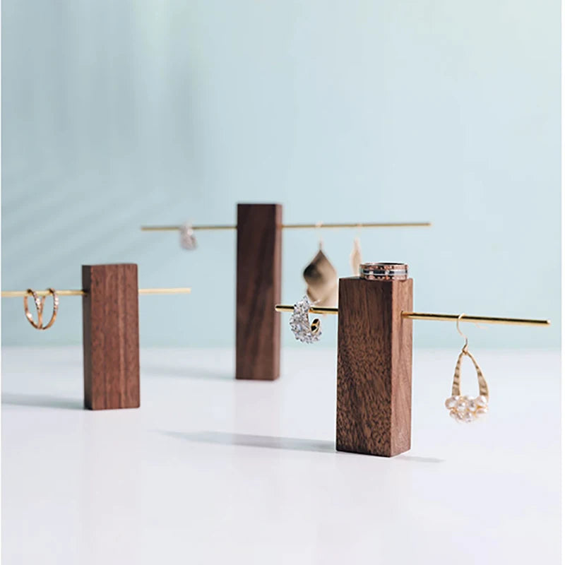 Modern Wooden and Metal Earring Stand for Display