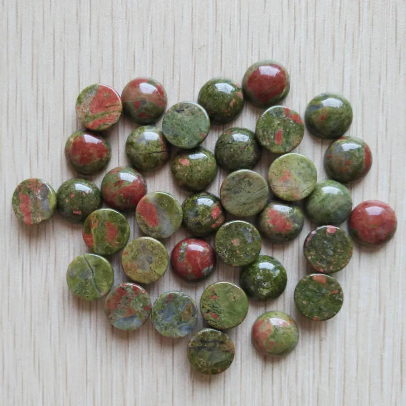 Mixed Round Gemstone Cabochons, 12mm, 50pcs