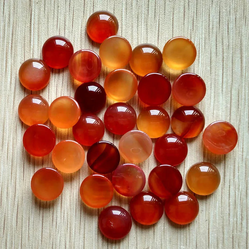 Mixed Round Gemstone Cabochons, 12mm, 50pcs