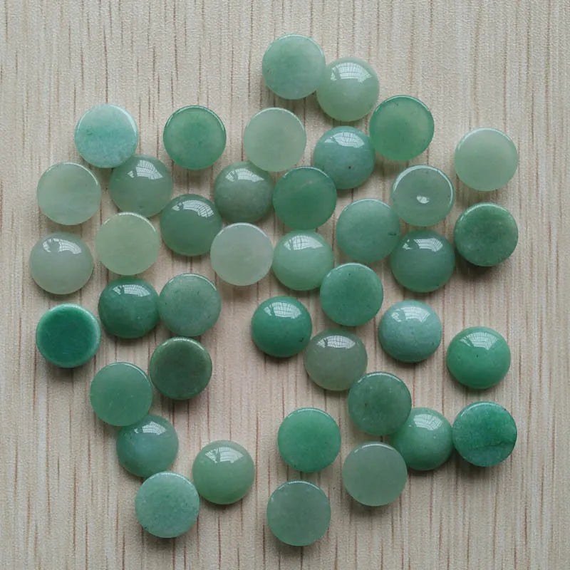 Mixed Round Gemstone Cabochons, 12mm, 50pcs