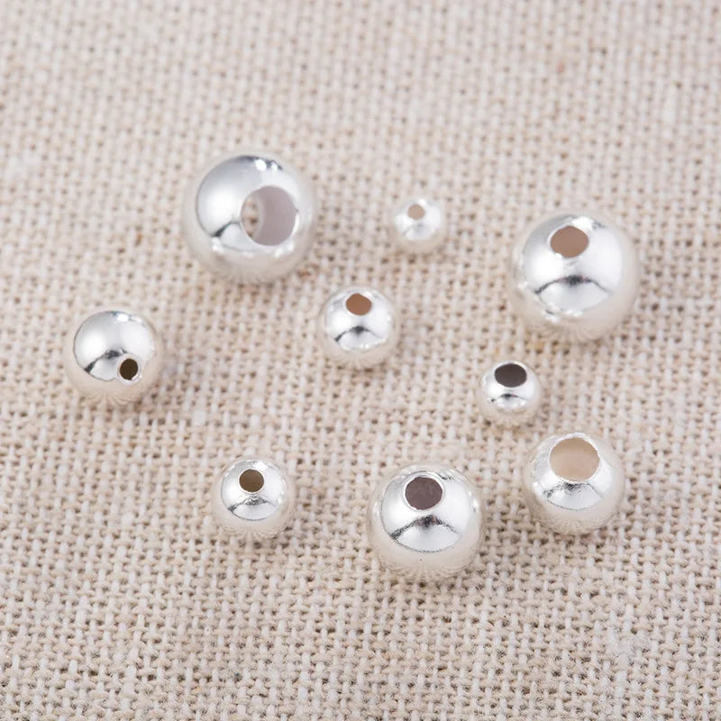 925 Sterling Silver Ball Spacer Beads, 2-10MM