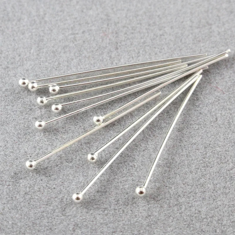 925 Sterling Silver Ball Head Pins, 10pcs 20/30/40mm