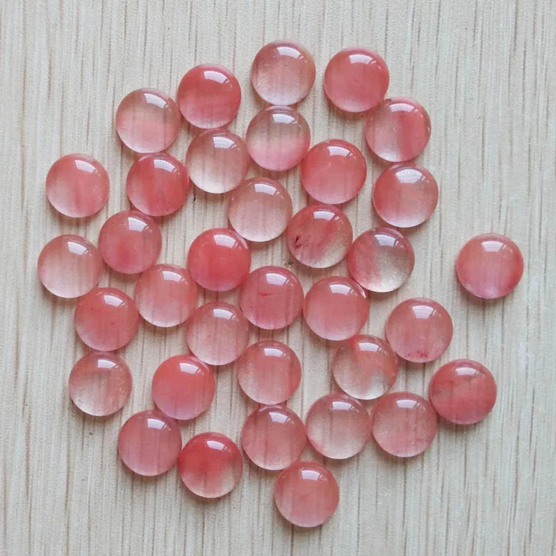 Mixed Round Gemstone Cabochons, 12mm, 50pcs