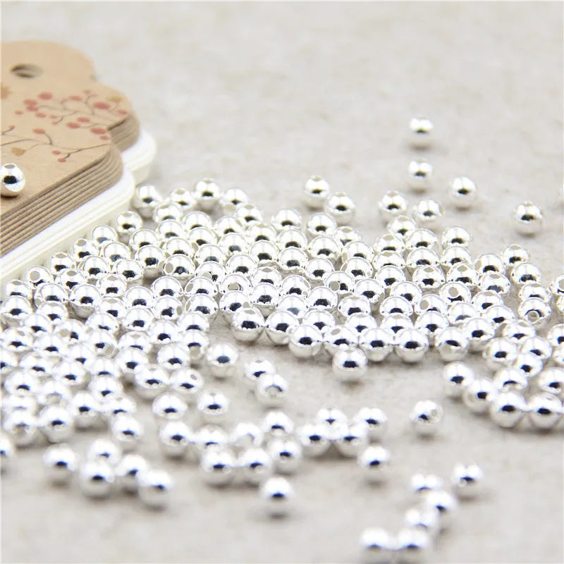 925 Sterling Silver Ball Spacer Beads, 2-10MM