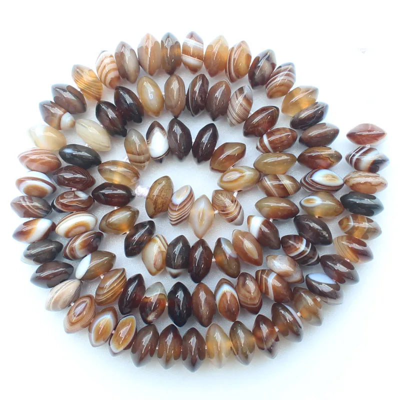 Multi-Size Coffee Striped Agate Rondelle Beads, 2-12mm , 14inch per strand,