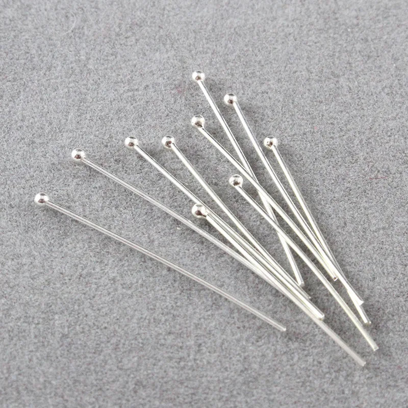 925 Sterling Silver Ball Head Pins, 10pcs 20/30/40mm