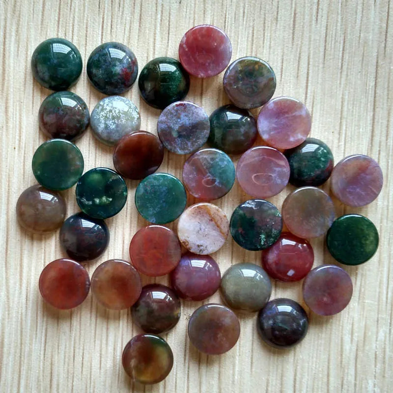 Mixed Round Gemstone Cabochons, 12mm, 50pcs