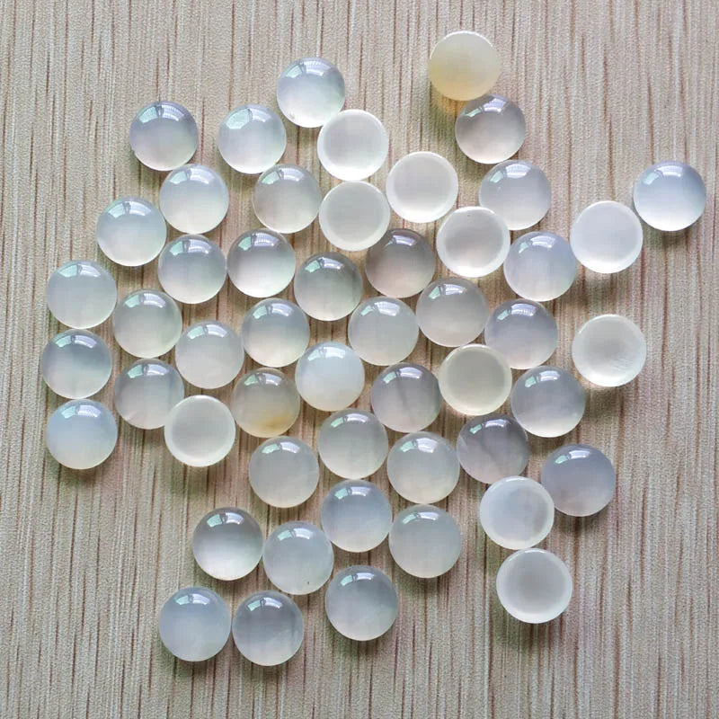 Mixed Round Gemstone Cabochons, 12mm, 50pcs