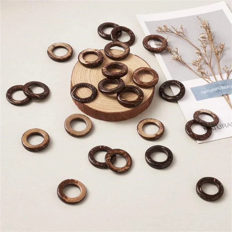 Coconut Wood Linking Ring Connectors, 10pcs 2 3 4 5cm