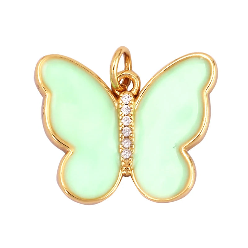 Mosaic Butterfly Enamel Charms