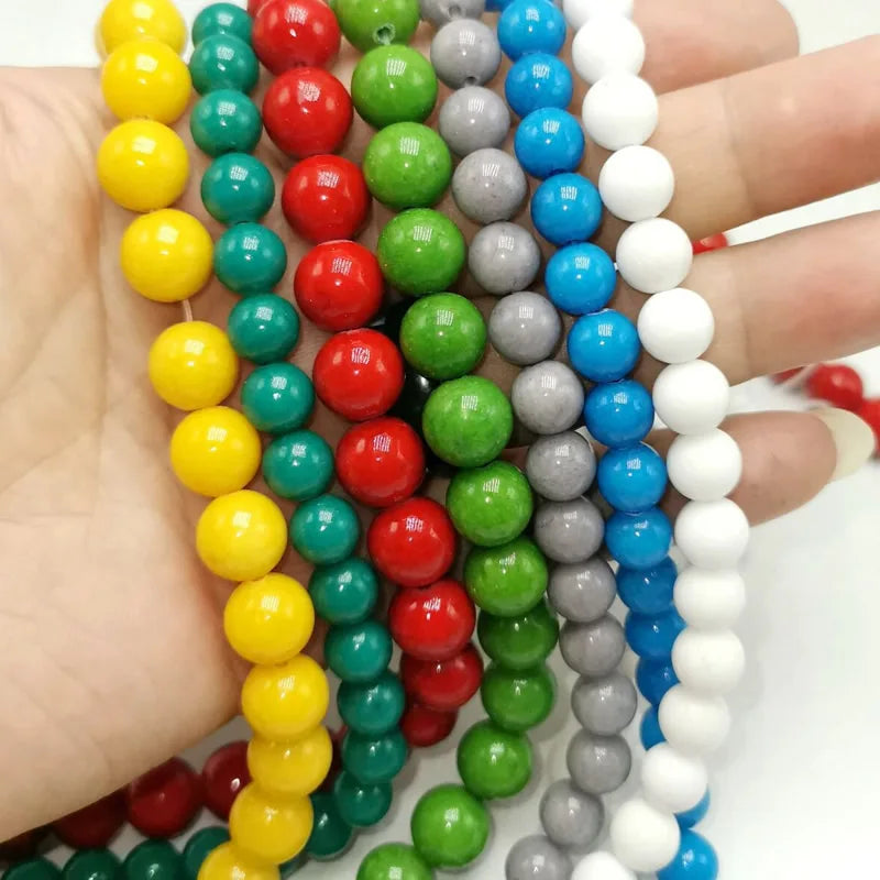 Cloud Jade Gemstone Beads, 27 Colors, 4/6/8/10/12/14mm