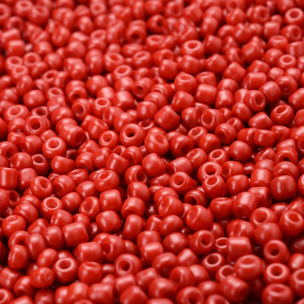 Mixed Red Czech Glass Seed Beads, Round Loose Beads, 300pcs 3mm, 9grams